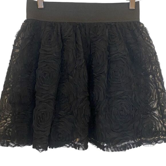 Xhilaration Dresses & Skirts - Rosette Floral Black Mini Skirt - Xhilaration - Women's S